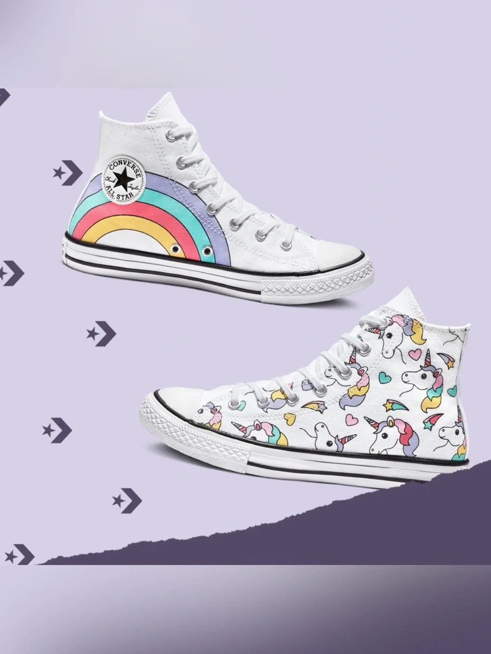 Converse Chuck Taylor All Star Unicorn Rainbow High Top Kids Multiple Sizes NIB